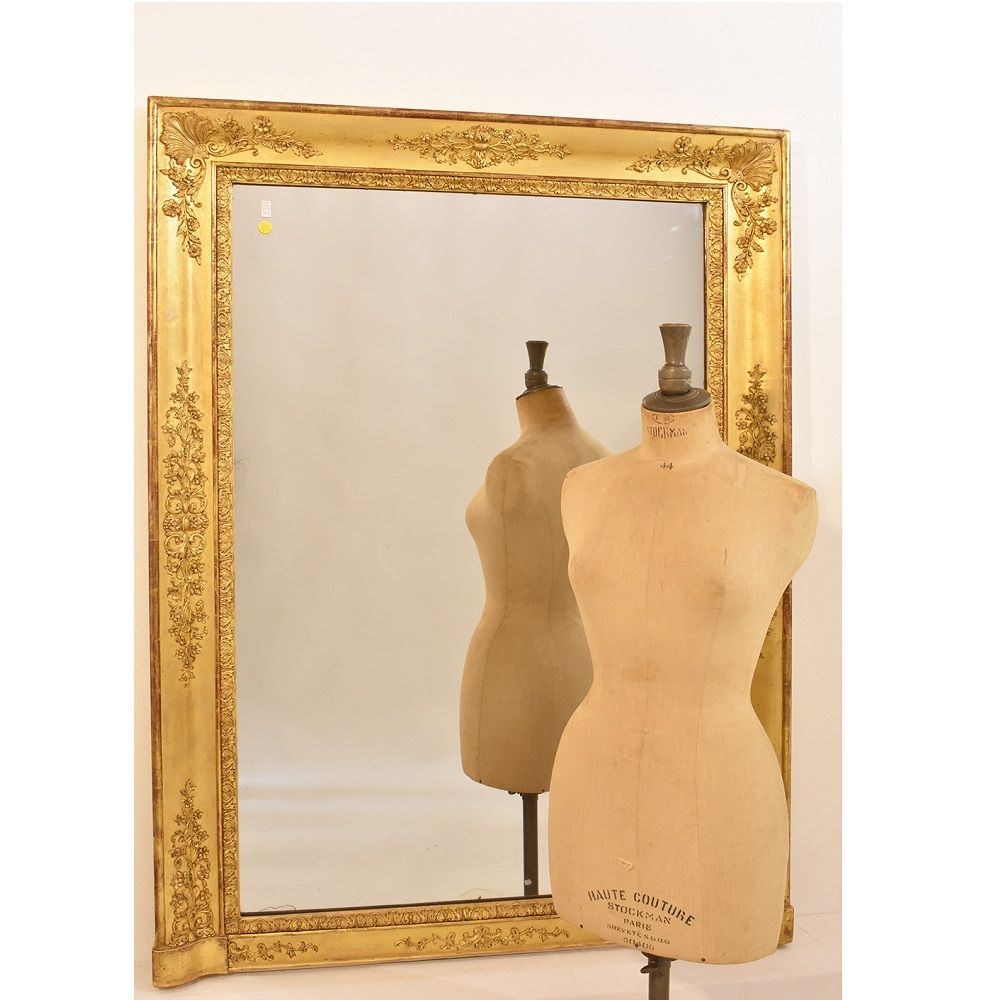 SPA94 mantel mirror antique gold leaf mirror gilt framed mirrors XIX century.jpg